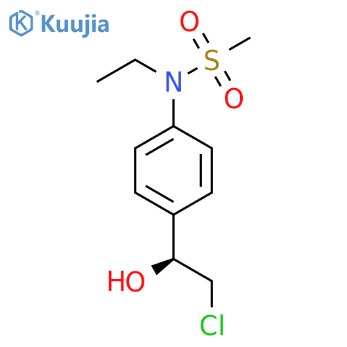 N-{4-(1S)-2-chloro-1-hydroxyethylphenyl}-N-ethylmethanesulfonamide structure