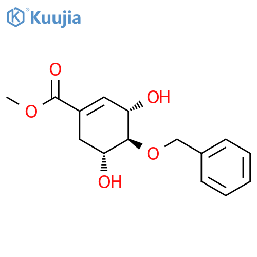 1-Cyclohexene-1-carboxylicacid, 3,5-dihydroxy-4-(phenylmethoxy)-, methyl ester, [3S-(3a,4b,5a)]- (9CI) structure