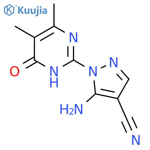 5-amino-1-(4,5-dimethyl-6-oxo-1,6-dihydropyrimidin-2-yl)-1H-pyrazole-4-carbonitrile structure
