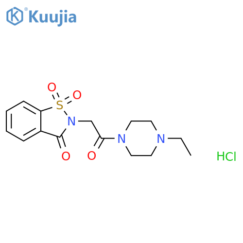 2-[2-(4-ethylpiperazin-1-yl)-2-oxoethyl]-2,3-dihydro-1,2-benzothiazole-1,1,3-trione hydrochloride structure
