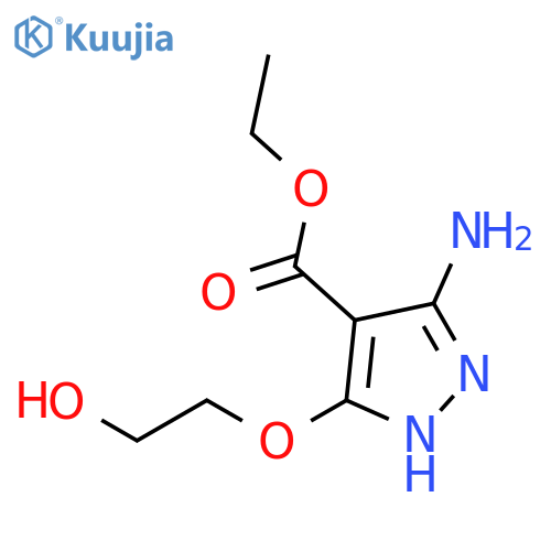Ethyl 3-amino-5-(2-hydroxyethoxy)-1H-pyrazole-4-carboxylate structure