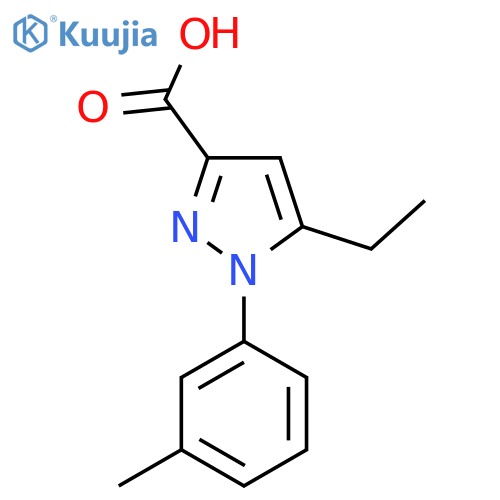 5-ethyl-1-(3-methylphenyl)-1H-pyrazole-3-carboxylic acid structure