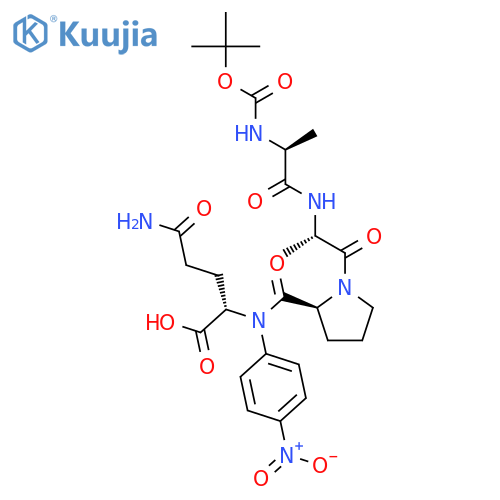 L-a-Glutamine,N2-[1-[N-[N-[(1,1-dimethylethoxy)carbonyl]-L-alanyl]-L-alanyl]-L-prolyl]-N-(4-nitrophenyl)-(9CI) structure