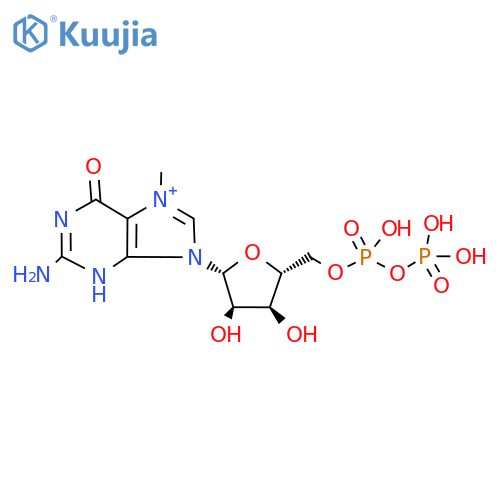 [5-(2-Amino-7-methyl-6-oxo-1,8-dihydropurin-9-yl)-3,4-dihydroxyoxolan-2-yl]methyl phosphono hydrogen phosphate structure