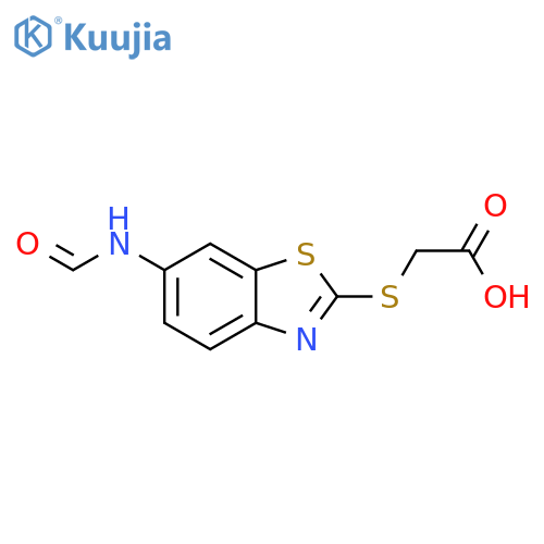 Acetic acid, [[6-(formylamino)-2-benzothiazolyl]thio]- structure