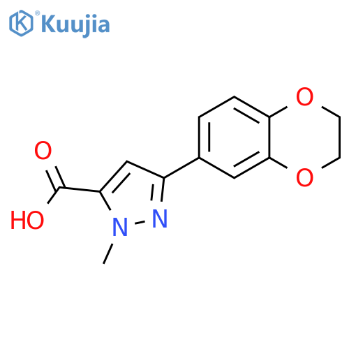 5-(2,3-dihydro-1,4-benzodioxin-6-yl)-2-methyl-pyrazole-3-carboxylic acid structure