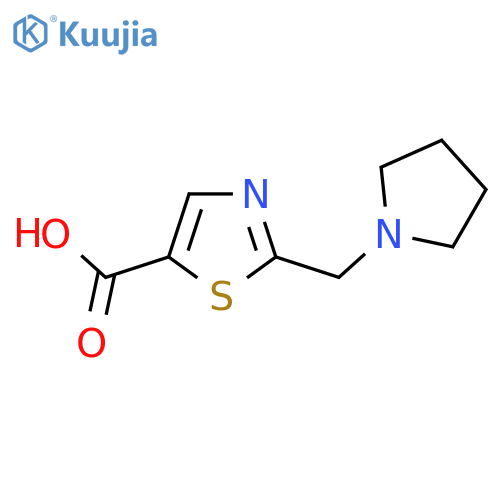 2-(pyrrolidin-1-yl)methyl-1,3-thiazole-5-carboxylic acid structure