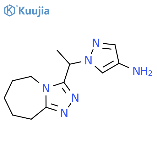 1-(1-{5H,6H,7H,8H,9H-1,2,4triazolo4,3-aazepin-3-yl}ethyl)-1H-pyrazol-4-amine structure