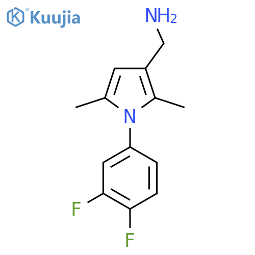 {[1-(3,4-difluorophenyl)-2,5-dimethyl-1H-pyrrol-3-yl]methyl}amine structure