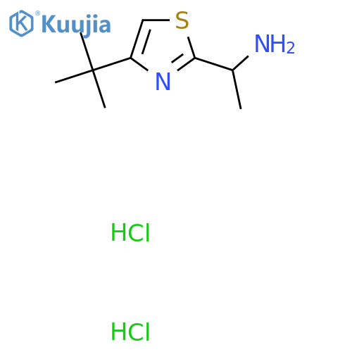 1-(4-tert-butyl-1,3-thiazol-2-yl)ethan-1-amine dihydrochloride structure