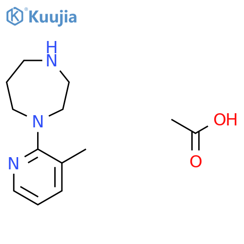 1-(3-Methylpyridin-2-yl)-1,4-diazepane; acetic acid structure