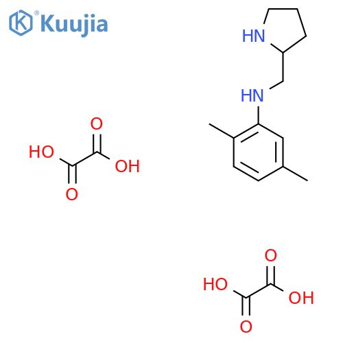 2,5-dimethyl-N-(pyrrolidin-2-ylmethyl)aniline dioxalate structure