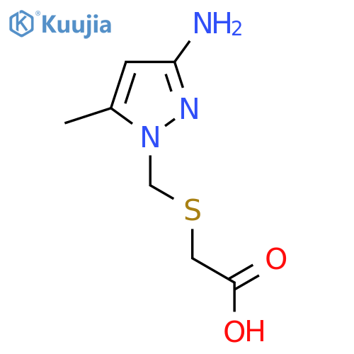 2-{(3-amino-5-methyl-1H-pyrazol-1-yl)methylsulfanyl}acetic acid structure