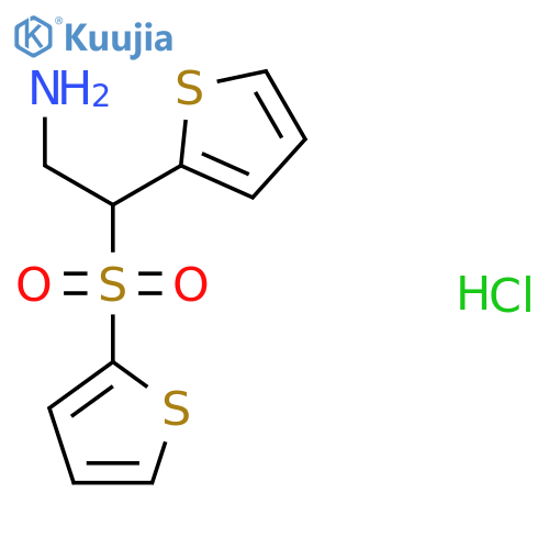 2-(Thiophen-2-yl)-2-(thiophene-2-sulfonyl)ethan-1-amine hydrochloride structure