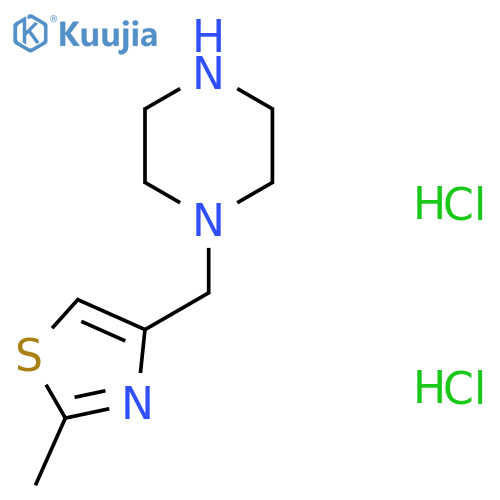 2-methyl-4-(piperazin-1-ylmethyl)thiazole;dihydrochloride structure
