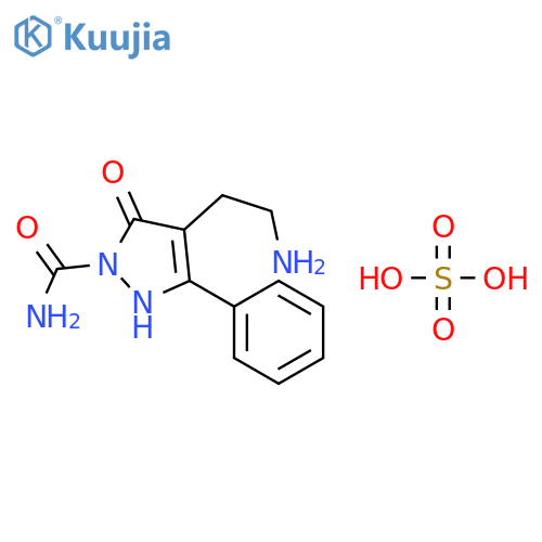 4-(2-Aminoethyl)-5-oxo-3-phenyl-2,5-dihydro-1h-pyrazole-1-carboxamide Sulphate structure