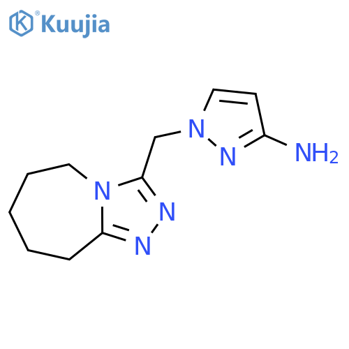 1-({5H,6H,7H,8H,9H-1,2,4triazolo4,3-aazepin-3-yl}methyl)-1H-pyrazol-3-amine structure