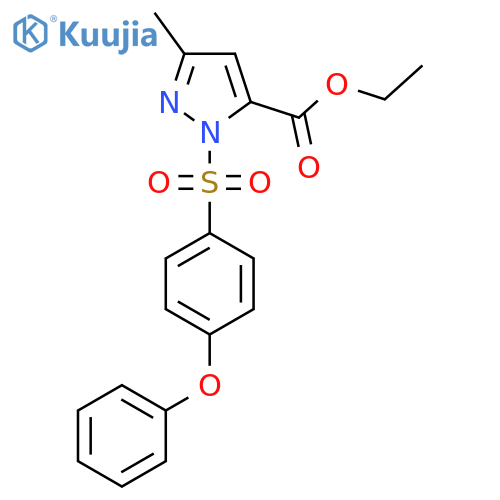 5-Methyl-2-(4-phenoxy-benzenesulfonyl)-2H-pyrazole-3-carboxylic acid ethyl ester structure