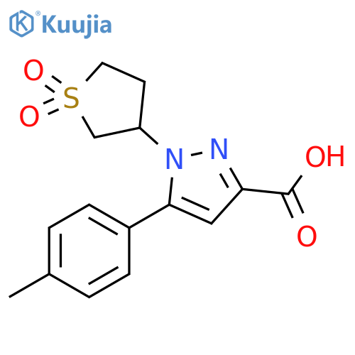1-(1,1-dioxo-1lambda6-thiolan-3-yl)-5-(4-methylphenyl)-1H-pyrazole-3-carboxylic acid structure