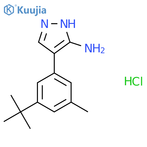 4-(3-Tert-butyl-5-methylphenyl)-1H-pyrazol-3-amine hydrochloride structure