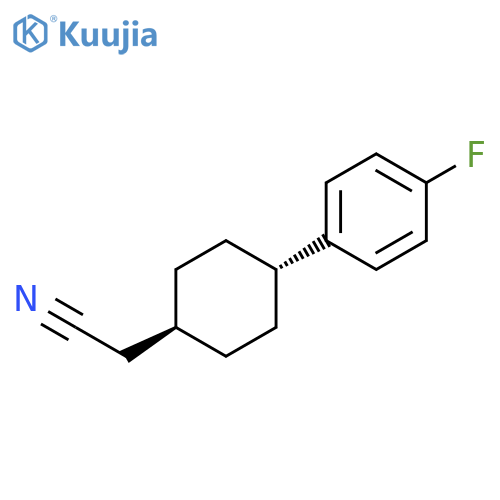 Cyclohexaneacetonitrile, 4-(4-fluorophenyl)-, trans- structure