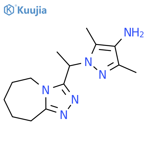 3,5-dimethyl-1-(1-{5H,6H,7H,8H,9H-1,2,4triazolo4,3-aazepin-3-yl}ethyl)-1H-pyrazol-4-amine structure