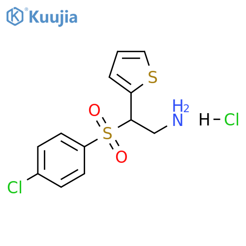 2-(4-chlorobenzenesulfonyl)-2-(thiophen-2-yl)ethan-1-amine hydrochloride structure