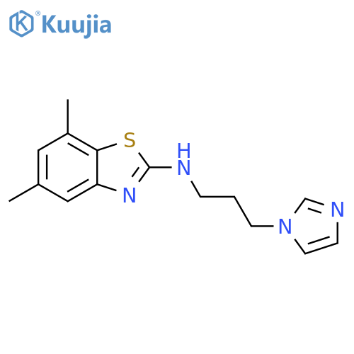 N-[3-(1H-Imidazol-1-yl)propyl]-5,7-dimethyl-1,3-benzothiazol-2-amine structure