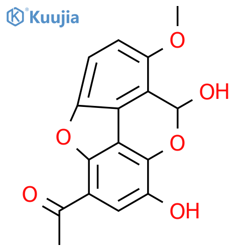 1-(7,9-dihydroxy-1-methoxy-9H-4,8-dioxacyclopenta[def]phenanthren-5-yl)ethanone structure