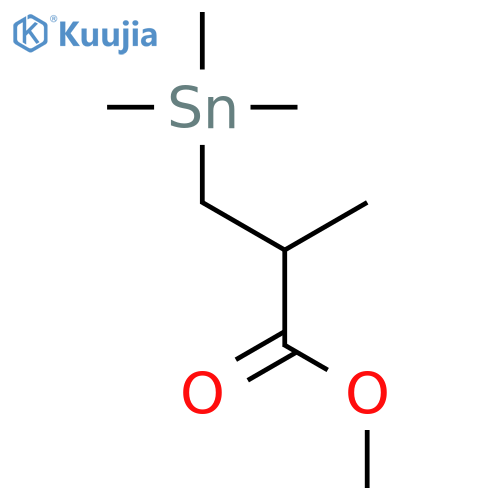 Propanoic acid, 2-methyl-3-(trimethylstannyl)-, methyl ester structure