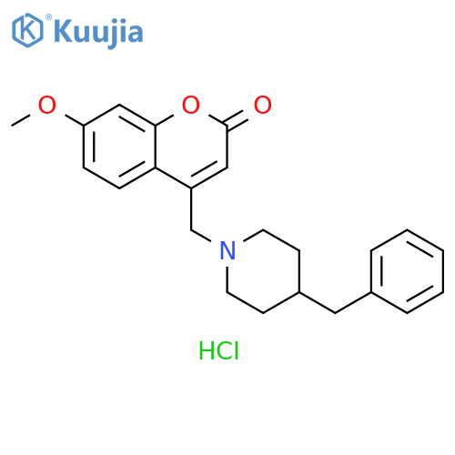 4-[(4-benzylpiperidin-1-yl)methyl]-7-methoxy-2H-chromen-2-one hydrochloride structure