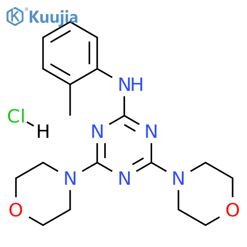 N-(2-methylphenyl)-4,6-bis(morpholin-4-yl)-1,3,5-triazin-2-amine hydrochloride structure