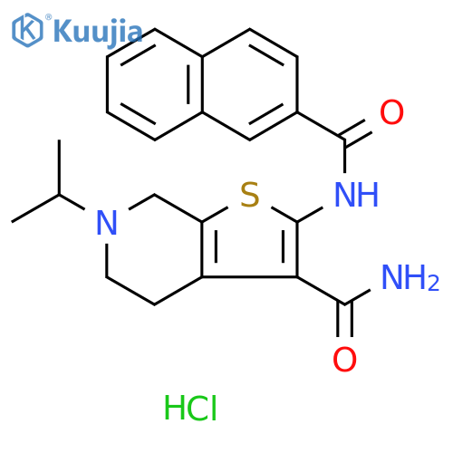 2-(naphthalene-2-amido)-6-(propan-2-yl)-4H,5H,6H,7H-thieno2,3-cpyridine-3-carboxamide hydrochloride structure