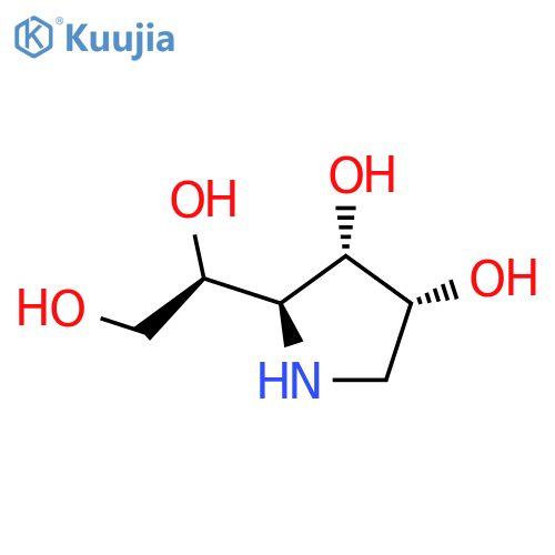 3,4-Pyrrolidinediol,2-[(1S)-1,2-dihydroxyethyl]-, hydrochloride (1:1), (2S,3S,4R)- structure