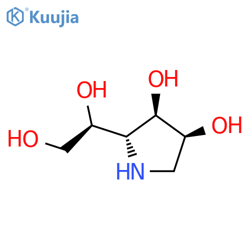 3,4-Pyrrolidinediol,2-[(1S)-1,2-dihydroxyethyl]-, hydrochloride (1:1), (2R,3R,4S)- structure