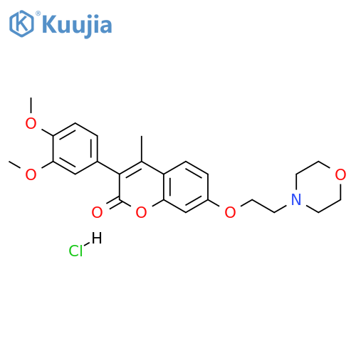 3-(3,4-dimethoxyphenyl)-4-methyl-7-[2-(morpholin-4-yl)ethoxy]-2H-chromen-2-one hydrochloride structure