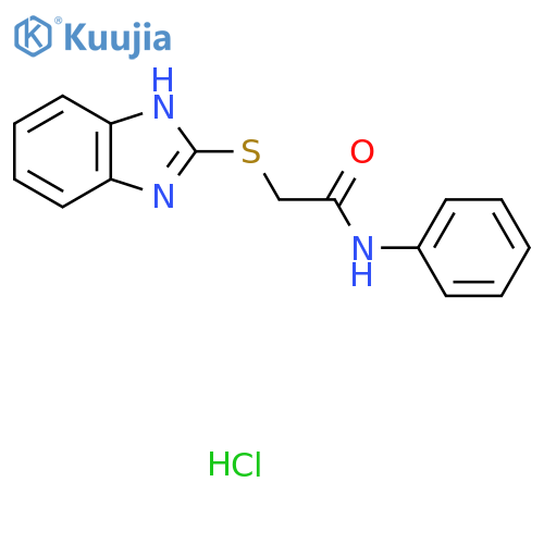 2-(1H-1,3-benzodiazol-2-ylsulfanyl)-N-phenylacetamide hydrochloride structure