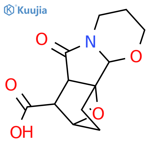 (6-Oxo-8,10a-epoxy-3,4,7,8,10a,10b-hexahydro-2H,-6aH-[1,3]oxazino[2,3-a]isoindol)-7-carboxylic acid structure