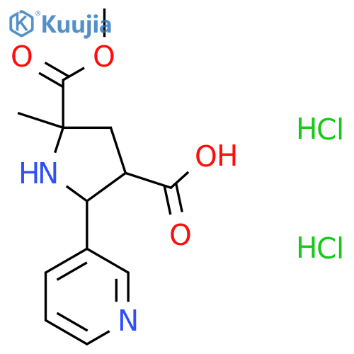 5-(Methoxycarbonyl)-5-methyl-2-(3-pyridinyl)-3-pyrrolidinecarboxylic acid dihydrochloride structure