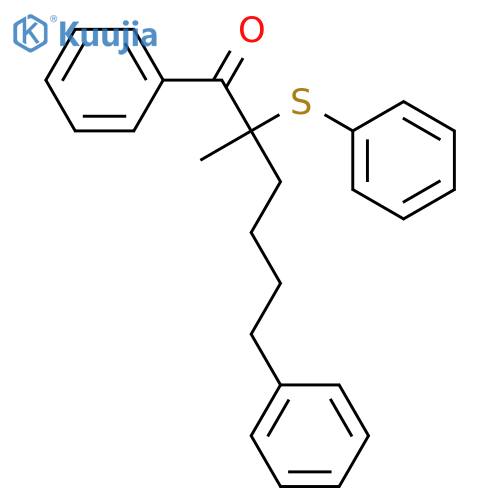1-Hexanone, 2-methyl-1,6-diphenyl-2-(phenylthio)- structure