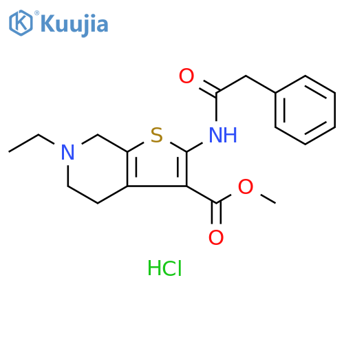methyl 6-ethyl-2-(2-phenylacetamido)-4H,5H,6H,7H-thieno2,3-cpyridine-3-carboxylate hydrochloride structure