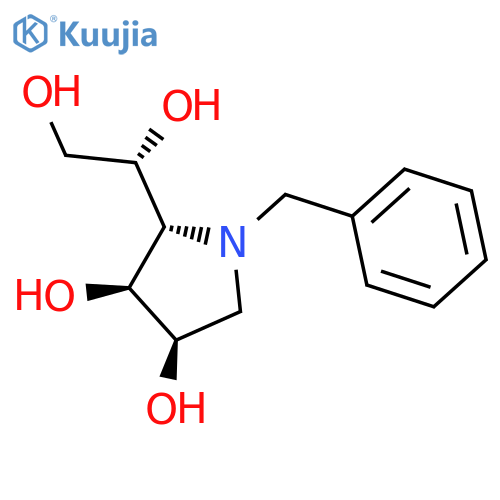 3,4-Pyrrolidinediol,2-[(1S)-1,2-dihydroxyethyl]-1-(phenylmethyl)-, (2S,3S,4R)- structure