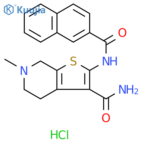 6-methyl-2-(naphthalene-2-amido)-4H,5H,6H,7H-thieno[2,3-c]pyridine-3-carboxamide hydrochloride structure