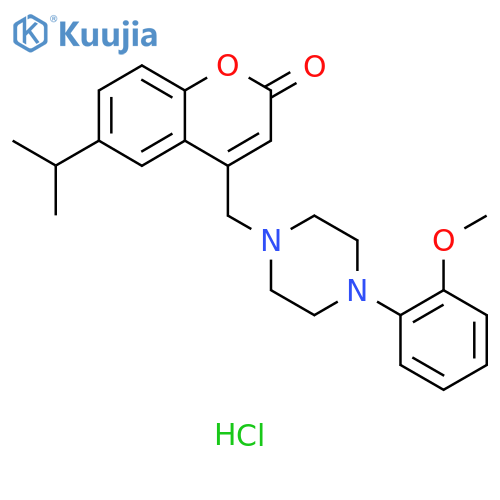 4-{[4-(2-methoxyphenyl)piperazin-1-yl]methyl}-6-(propan-2-yl)-2H-chromen-2-one dihydrochloride structure