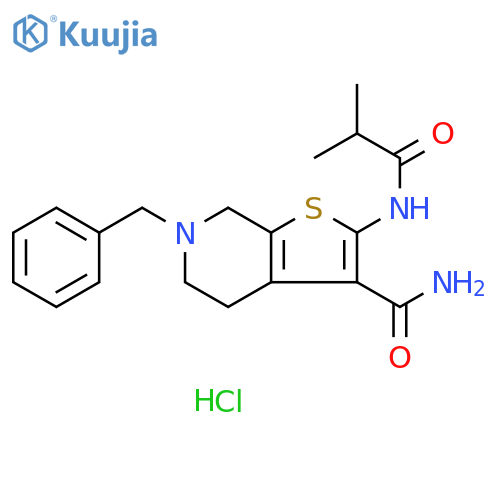6-benzyl-2-(2-methylpropanamido)-4H,5H,6H,7H-thieno2,3-cpyridine-3-carboxamide hydrochloride structure