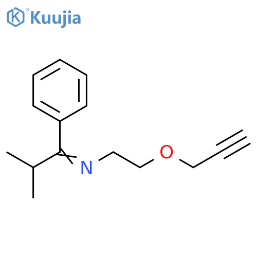 Ethanamine, N-(2-methyl-1-phenylpropylidene)-2-(2-propynyloxy)- structure