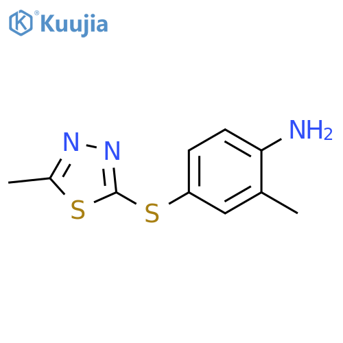 2-Methyl-4-(5-methyl-1,3,4-thiadiazol-2-yl)sulfanylaniline structure