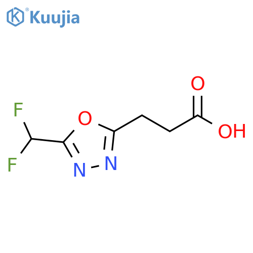 3-5-(difluoromethyl)-1,3,4-oxadiazol-2-ylpropanoic acid structure