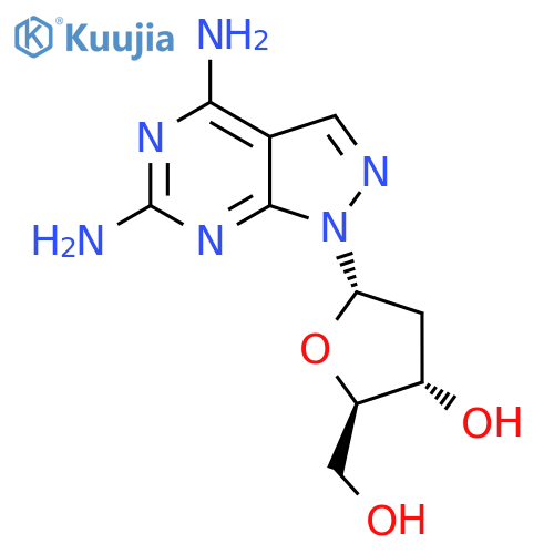 (2R,3S,5S)-5-(4,6-Diamino-1H-pyrazolo[3,4-d]pyrimidin-1-yl)-2-(hydroxymethyl)tetrahydrofuran-3-ol structure