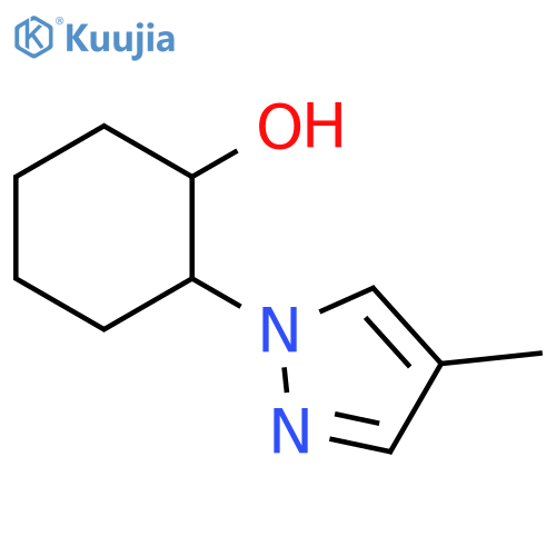 2-(4-methyl-1H-pyrazol-1-yl)cyclohexan-1-ol structure